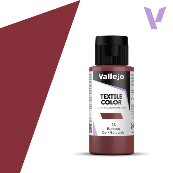 VALLEJO TEXTILE COLOR 26: 60 ML. DARK BURGUNDY - Al Masam Stationery LLC