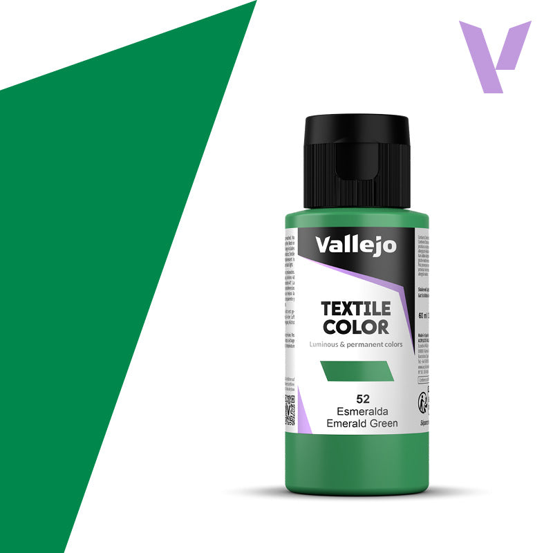 VALLEJO TEXTILE COLOR 52: 60 ML. EMERALD GREEN - Al Masam Stationery LLC
