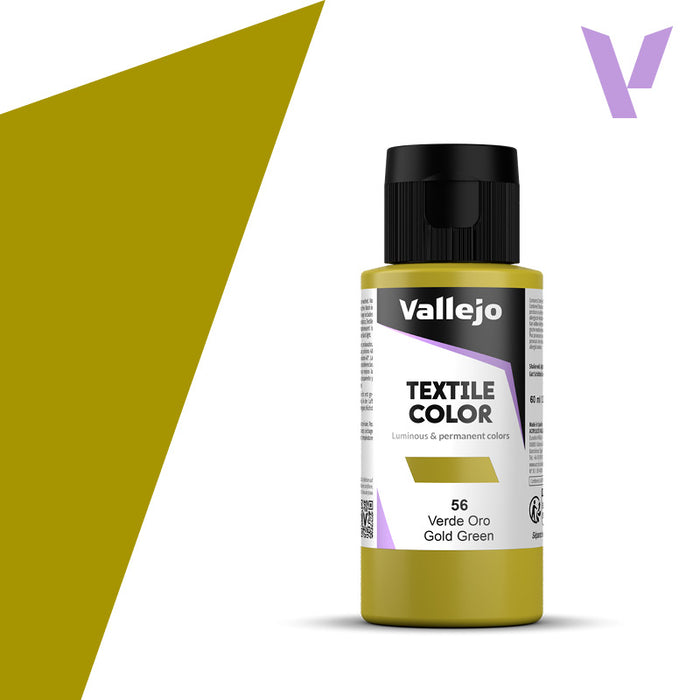VALLEJO TEXTILE COLOR 56: 60 ML. GOLD GREEN - Al Masam Stationery LLC