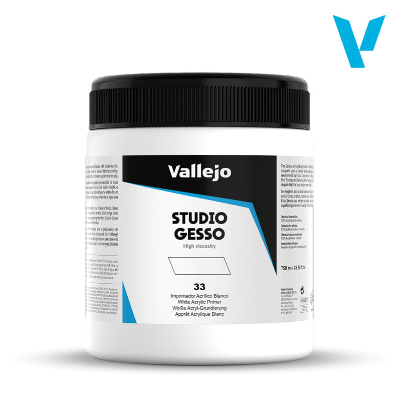 VALLEJO STUDIO GESSO 033-750ML. - Al Masam Stationery LLC Main image