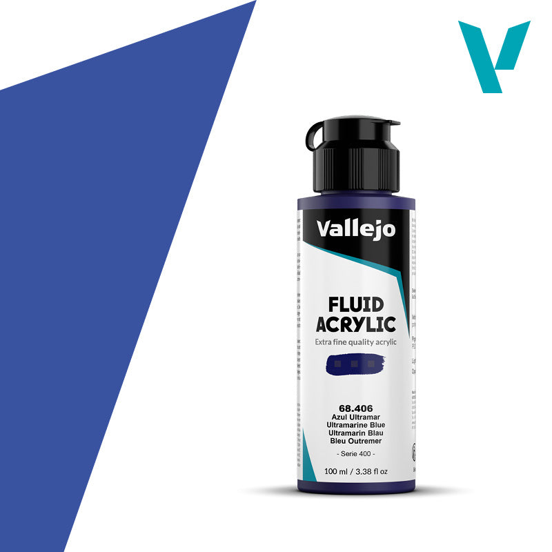 VALLEJO Fluid Acrylic 406-100ML. Ultramarine Blue - Al Masam Stationery LLC