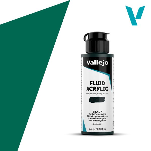 VALLEJO Fluid Acrylic 407-100ML. Phthalo Green - Al Masam Stationery LLC