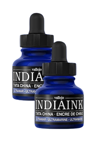 VALLEJO INDIA INK 319 -30ML. ULTRAMARINE BLUE - Al Masam Stationery LLC Main image