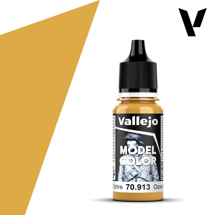 Vallejo 121:MODELCOLOR 913-17ML. YELLOW OCHRE - Al Masam Stationery LLC