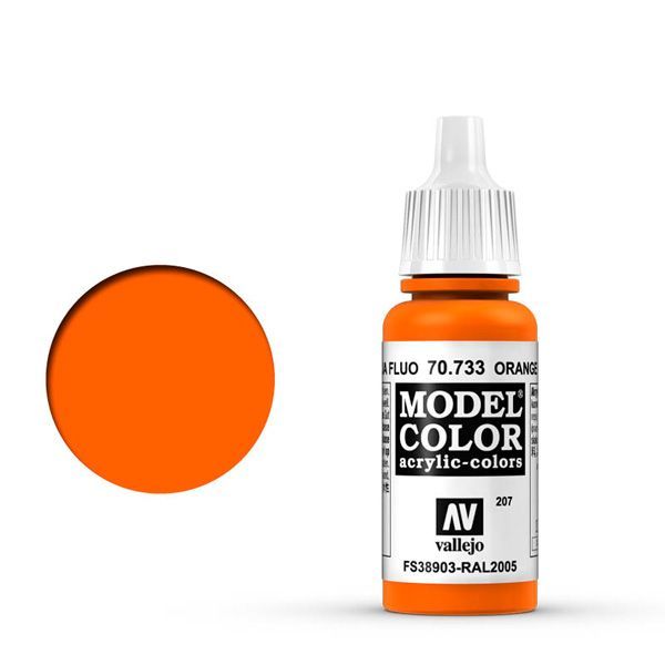Vallejo 207:MODELCOLOR 733-17ML. ORANGE FLUO - Al Masam Stationery LLC Main image