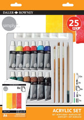 Daler Rowney SIMPLY ACRYLIC 25 PIECE SET - Al Masam Stationery LLC