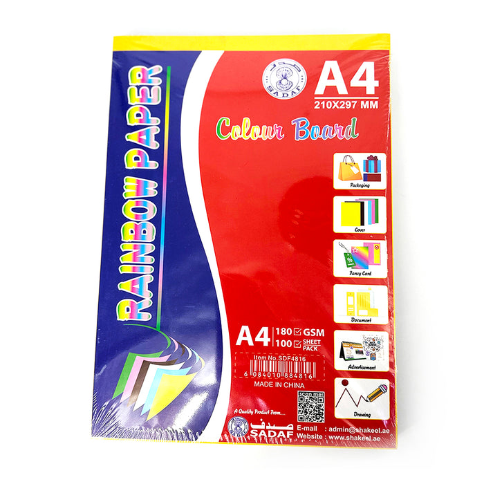 Bristol Card Rainbow 10Color (Asstd) 180gsm 100sht
