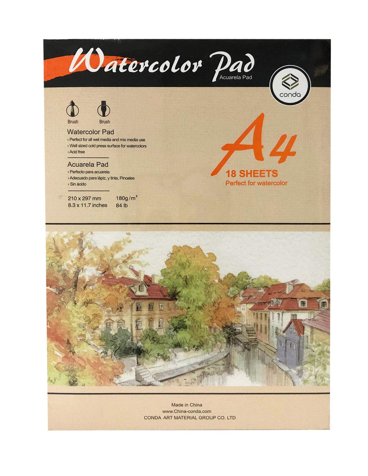 Conda A4 Water Color Pad 60 sheet - Al Masam Stationery LLC Main image