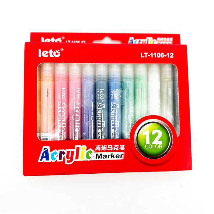 SBC Acrylic Marker Pen 12 Colors - Al Masam Stationery LLC