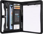 Portfolio with Calc. /pad /side Pocket -Blk (Alpha) - Al Masam Stationery LLC