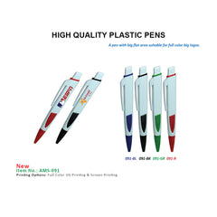 AMS- 091 - Promotional plastic pen - Al Masam Stationery LLC