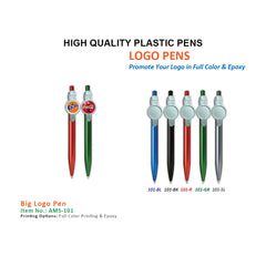 AMS-101 - Plastic Pen with Big Logo Space for Printing - Al Masam Stationery LLC