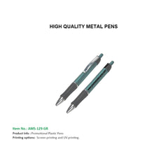 AMS-129-GR - Plastic Pen - Green - Al Masam Stationery LLC