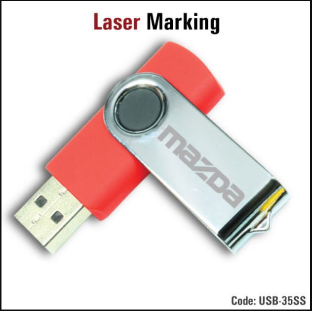 Swivel USBs mirror shiny silver - Al Masam Stationery LLC Main image