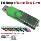 Swivel USBs mirror shiny silver - Al Masam Stationery LLC