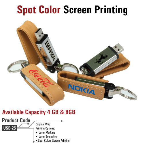 Leather Keychain USB - Model 1 - Al Masam Stationery LLC Main image