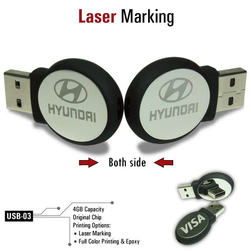 Oval Black Rubberized USBs Secondary image
