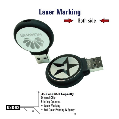 Round Black Rubberized USBs Secondary image