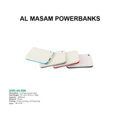 AMS-AK-008 - Card type power bank - 4000 mAh - Al Masam Stationery LLC