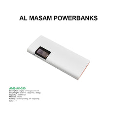 AMS-AK-030 - Digital screen power bank - 15,000 mah - Al Masam Stationery LLC