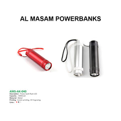 AMS-AK-040 - Power bank with Flash light - 3000 mAh - Al Masam Stationery LLC