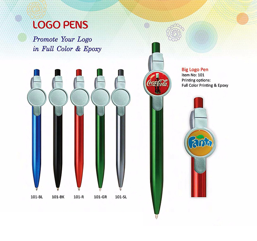 AMS-101 - Plastic Pen with Big Logo Space for Printing - Al Masam Stationery LLC Main image