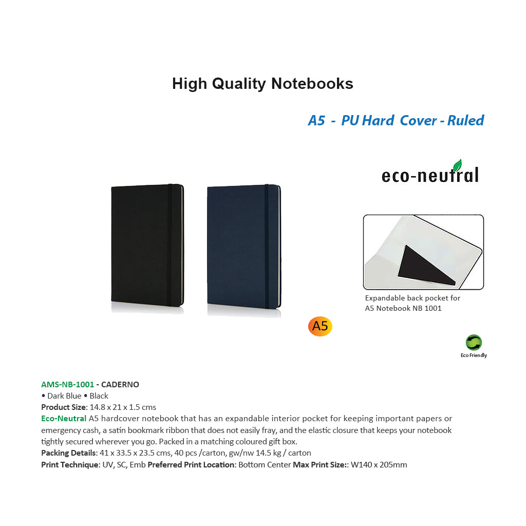 AMS-NB-1001 - A5 High Quality Notebooks Secondary image