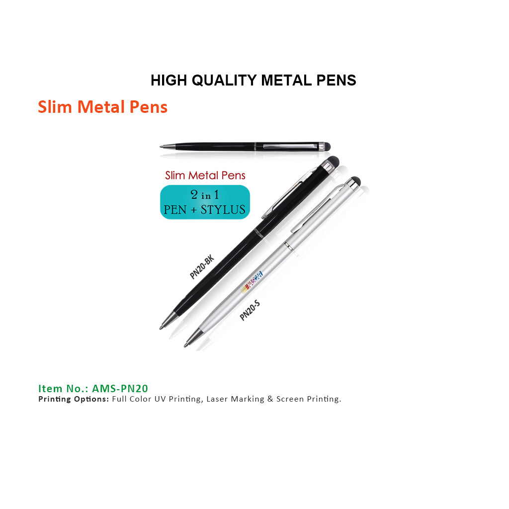 AMS-PN-20 - (2 in 1) Metal pen with touch Secondary image