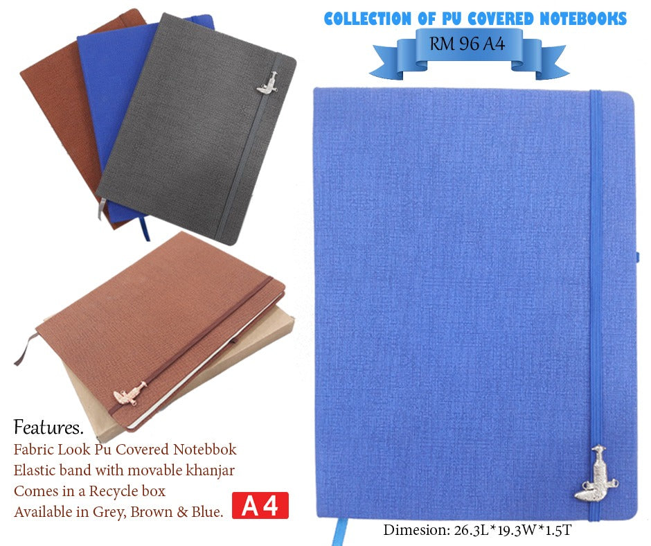AMS-RM-96- A4 size PU covered notebooks - Al Masam Stationery LLC Main image