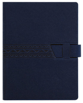 Hans Larsen AMS-FO 3343 Kyoc 8.5" PU Leather Organizer - Blue/ Black/Brown - Al Masam Stationery LLC Main image