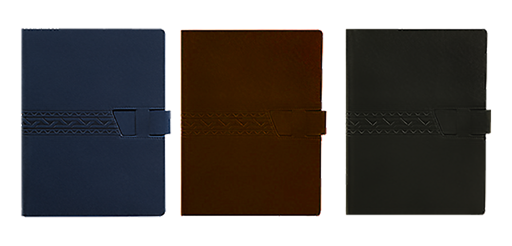 Hans Larsen AMS-FO 3343 Kyoc 8.5" PU Leather Organizer - Blue/ Black/Brown - Al Masam Stationery LLC