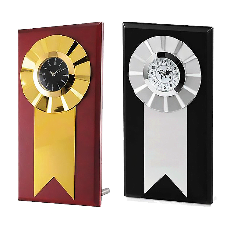 AMS- TC 666 AWARDE Metal Awards Wooden Award Clock Gold - Al Masam Stationery LLC Main image