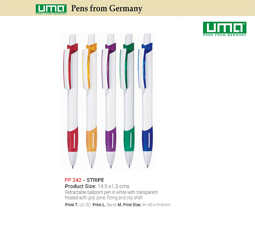 AMS- PP 242 Uma STRIPE Plastic Pen Secondary image
