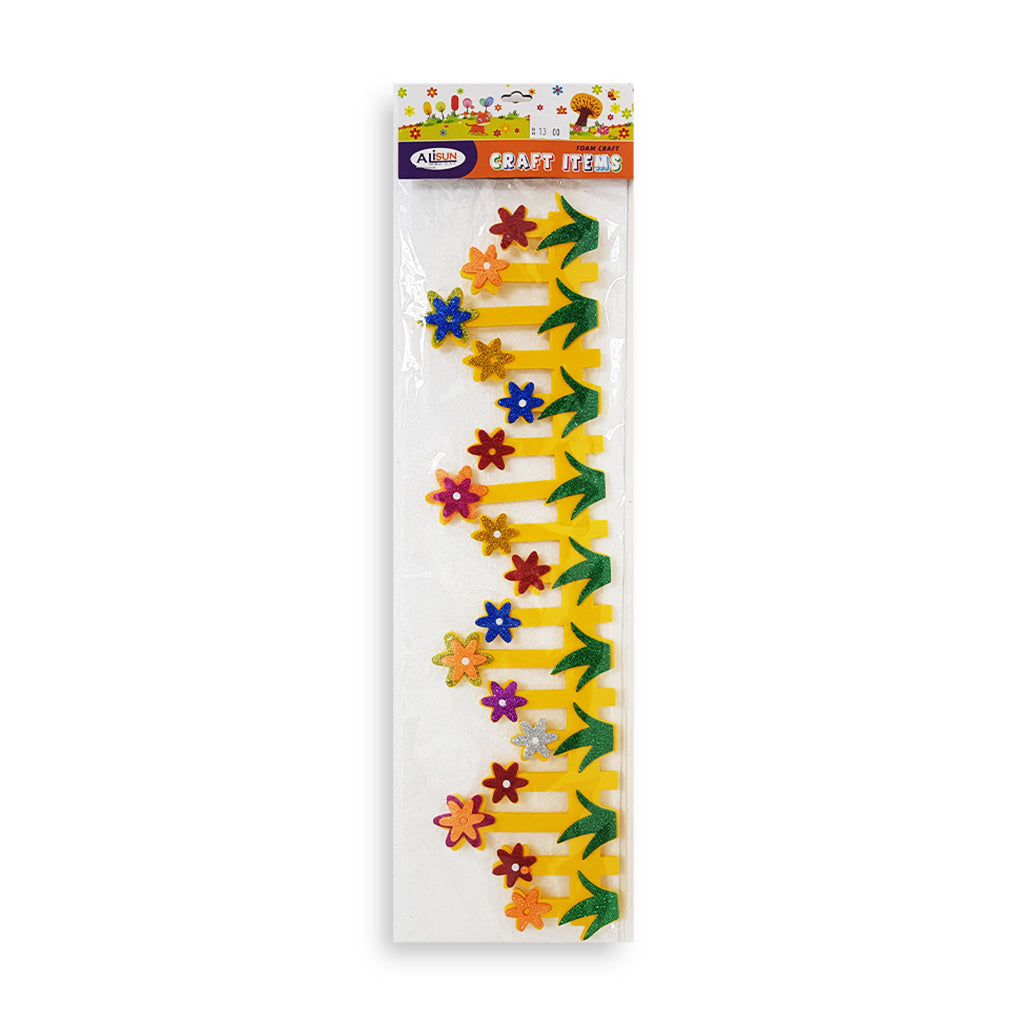 Decorative Border Craft Eva Flowers With Glitter - Al Masam Stationery LLC Main image
