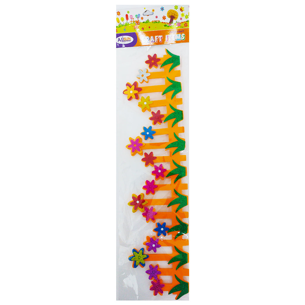 Decorative Border Craft Eva Flowers With Glitter Secondary image