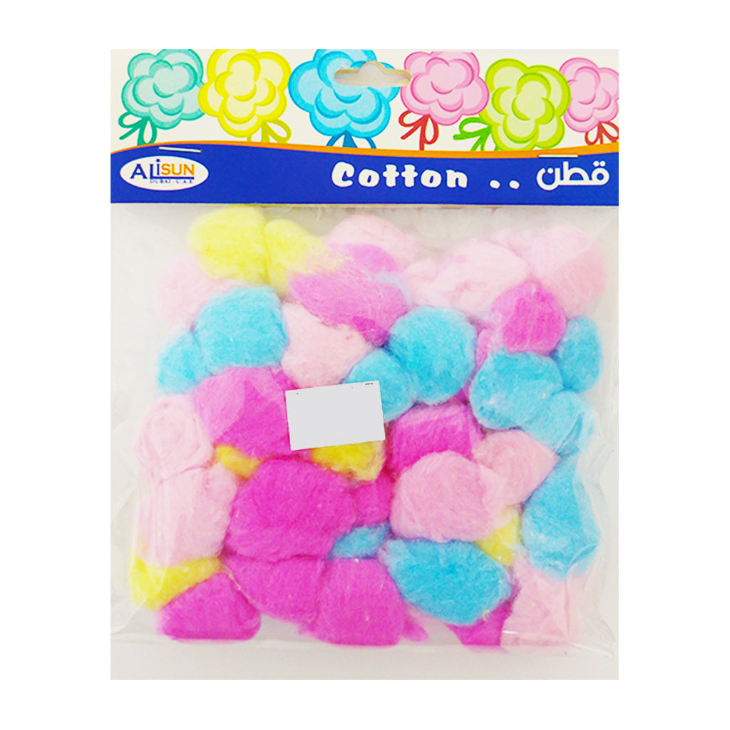Cotton Balls Assorted Colour for Craft - Al Masam Stationery LLC Main image