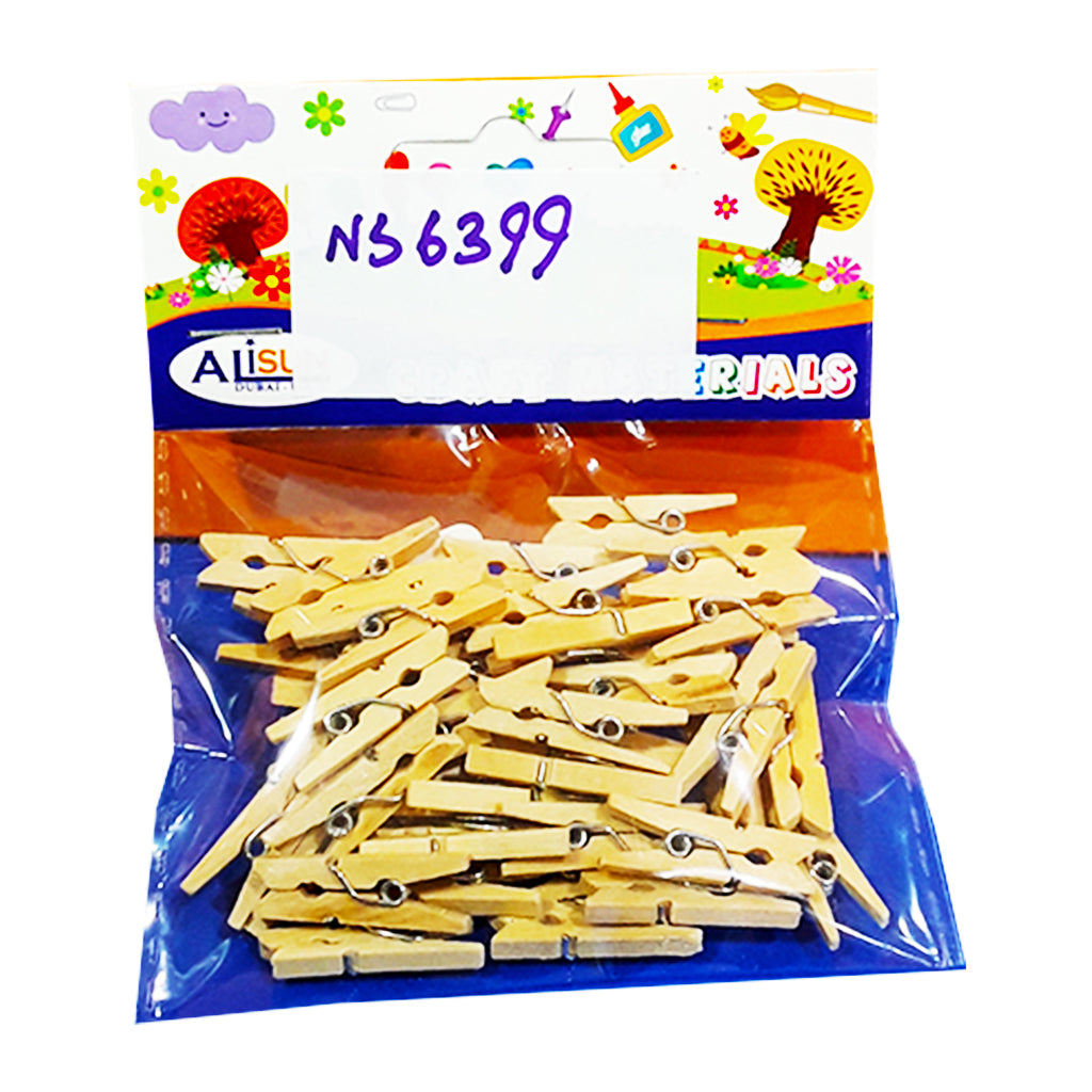 Single Color Wooden Clips for Craft - Al Masam Stationery LLC Main image