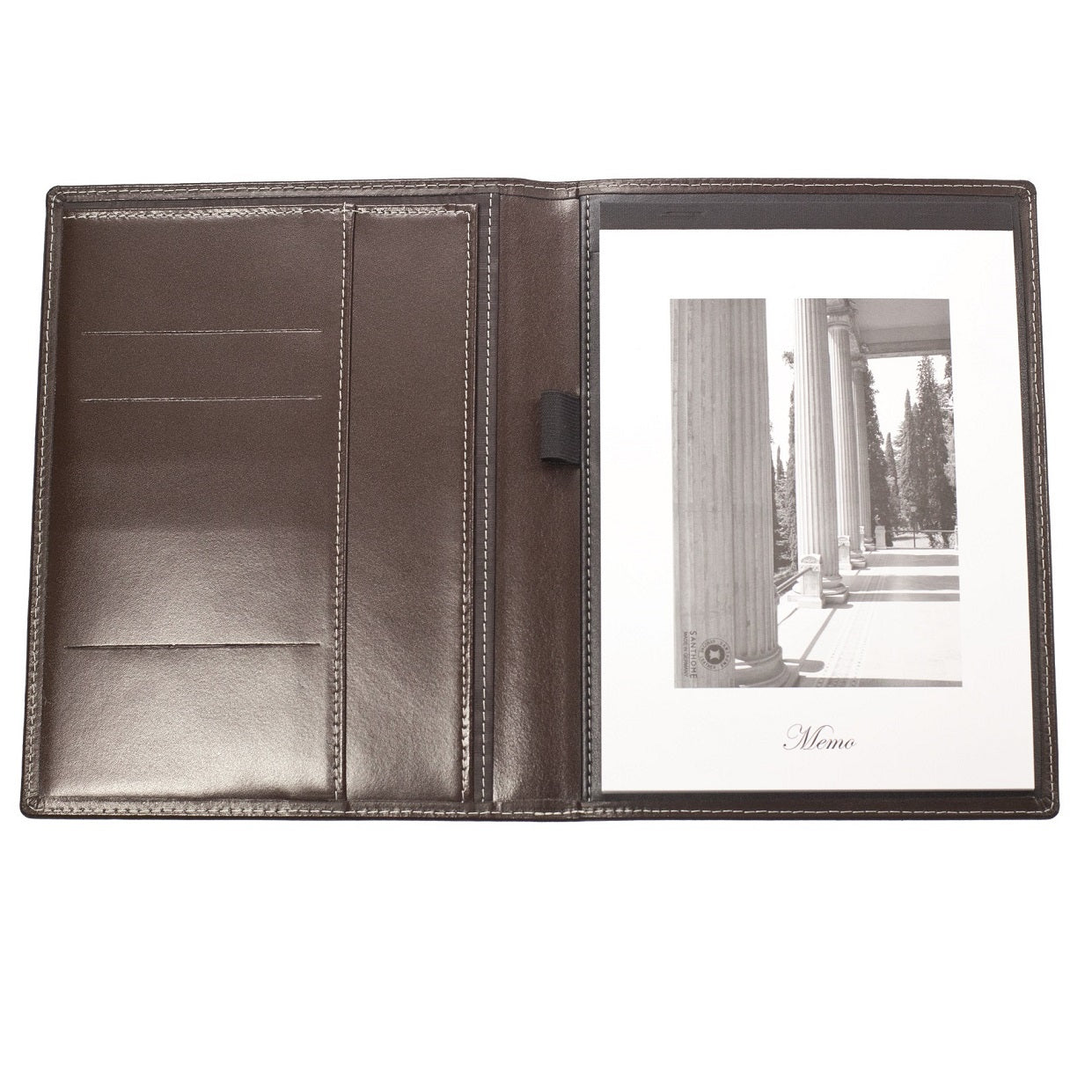 6601 Genuine Real Leather A5 Folder - Black / Brown Secondary image