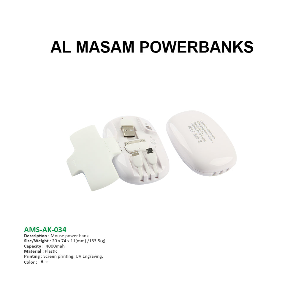 AMS-AK-034 - Mouse shaped powerbank - 4,000 mah Secondary image