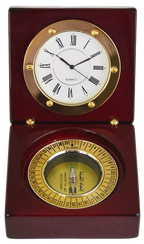 AMS-DT 631 WINEM Metal-Wooden Desktop Clock-Islamic/Qibla Compass - Al Masam Stationery LLC