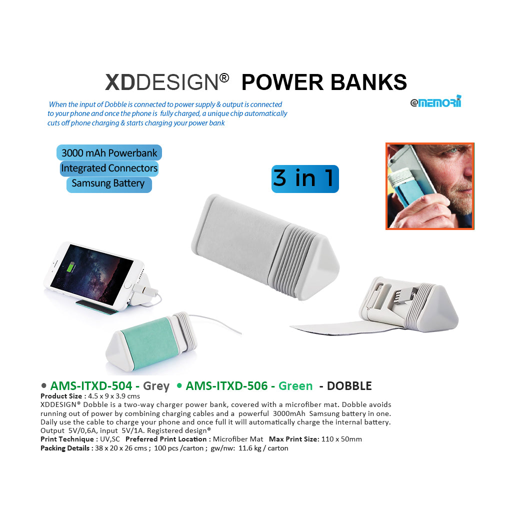 AMS-ITXD-504 - Grey- DOBBLE - 3000 MAH Secondary image