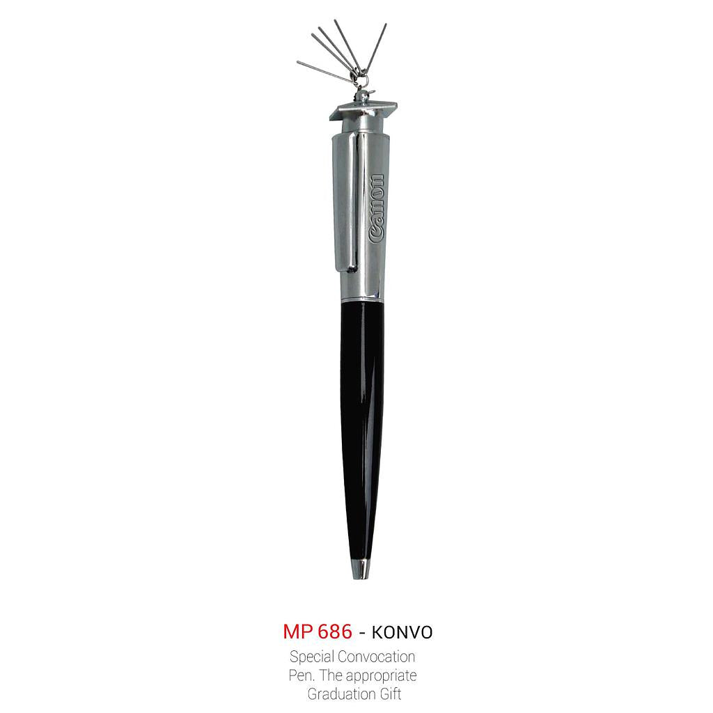 AMS KONVO Metal Ball Pen with sleek design and metallic finish, showcasing the pen's clip and writing tip.