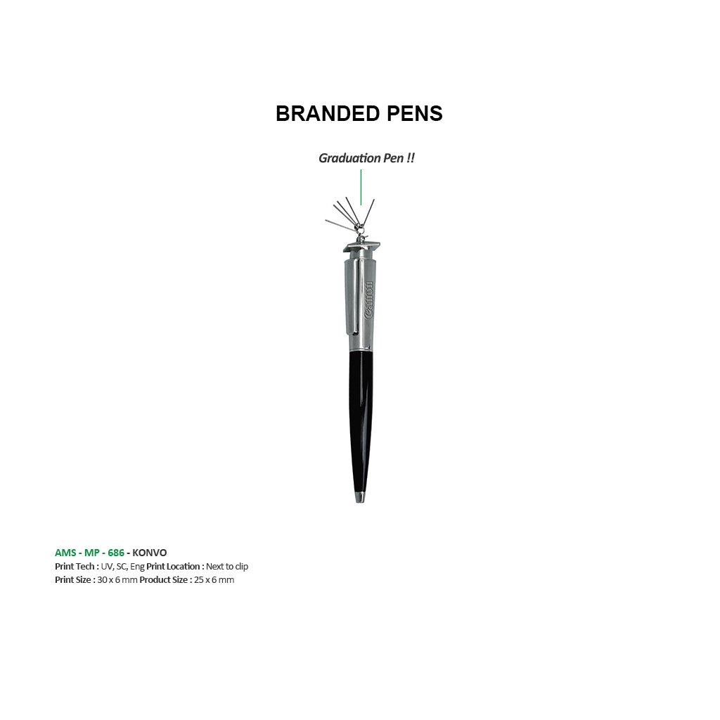 AMS KONVO Metal Ball Pen in sleek design with a metallic finish and smooth writing tip displayed against a neutral background.