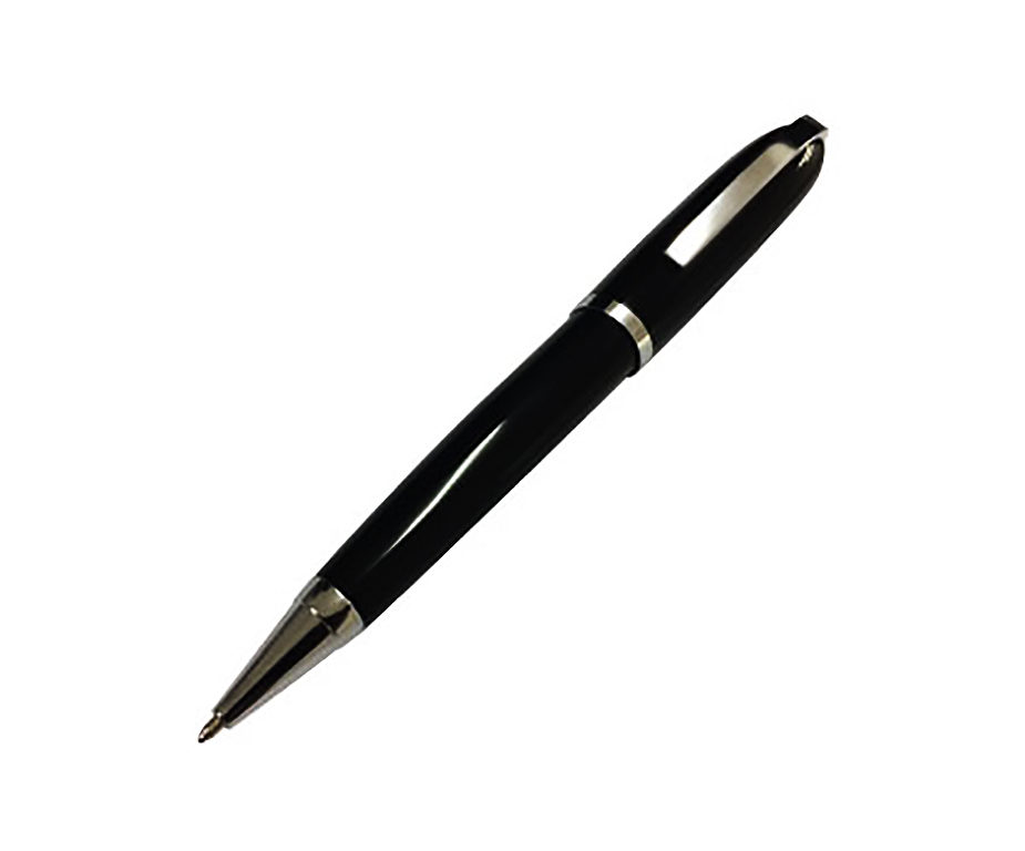 AMS-PN-03 (Ball Pen shiny Black chrome under the top and lower barrel , chrome parts) - Al Masam Stationery LLC Main image
