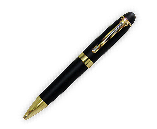 AMS-PN-10 - Black & Gold pen with silver trim on clip - Al Masam Stationery LLC Main image