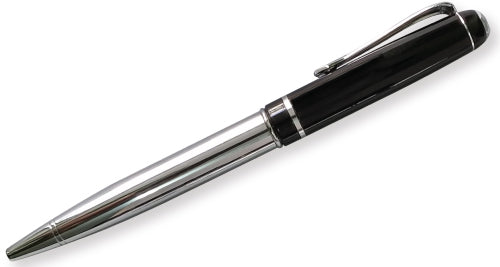 AMS-PN-29 - Black - Chrome Coloured Ball Point Pen - Al Masam Stationery LLC Main image