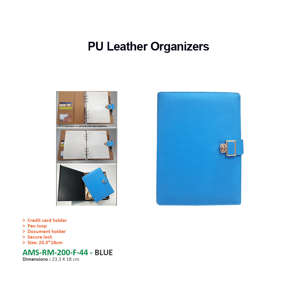 AMS-RM-200-F-44 - (BLUE) PU Leather Organizer Secondary image