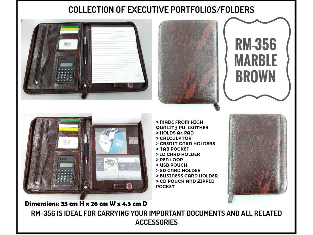 AMS-RM-356 - Marble Brown Zipped folder Secondary image