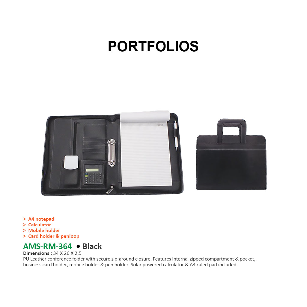 AMS-RM-364 - PU Leather Portfolio Secondary image