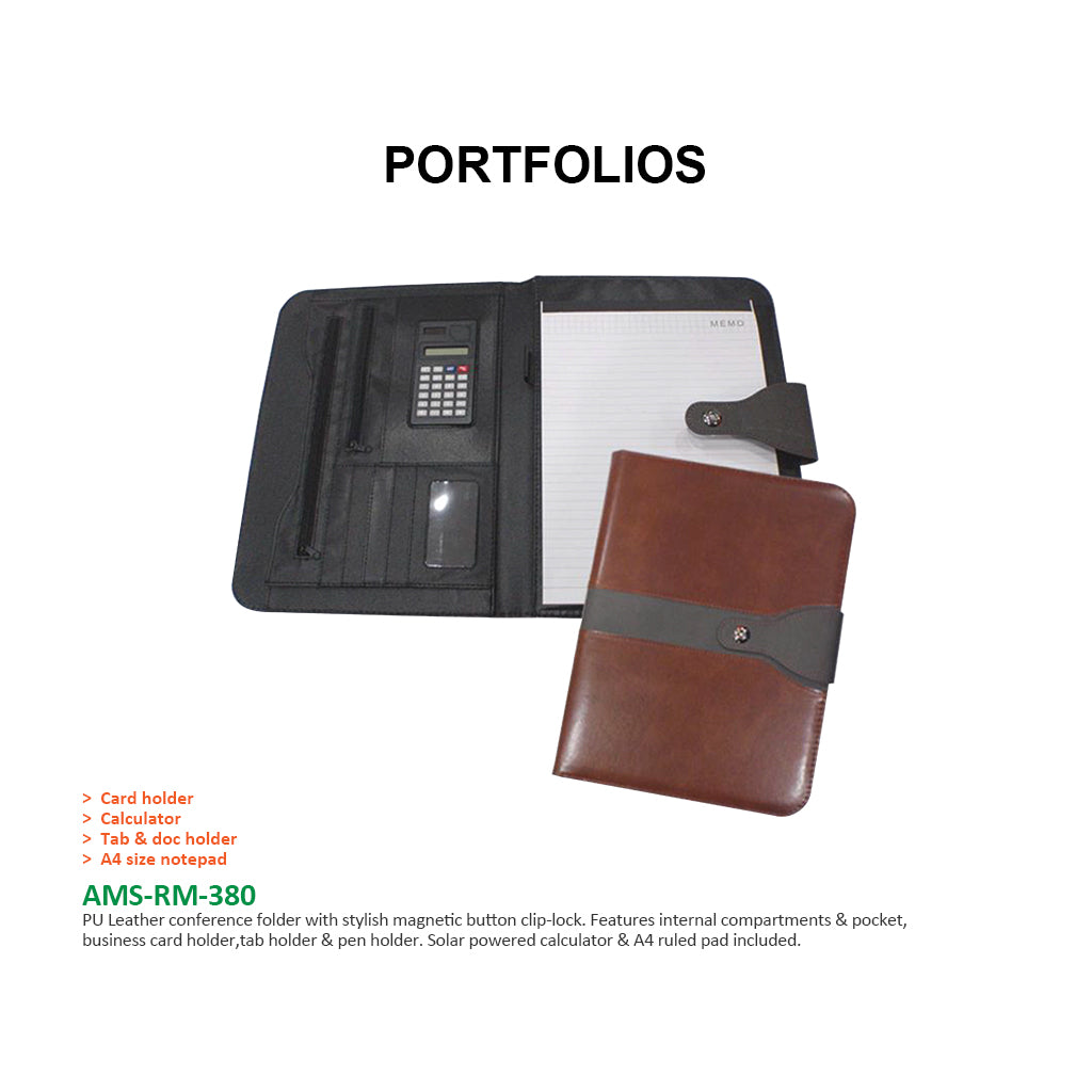 AMS-RM-380 - PU Leather Portfolio Secondary image